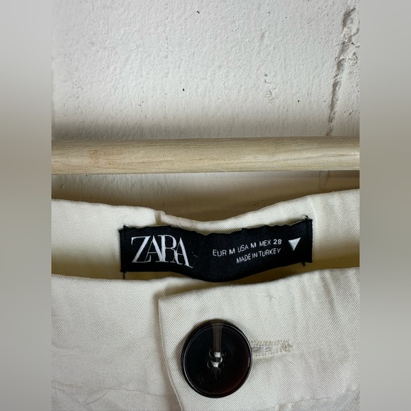 Zara Neutral Lyocell Wide Leg Trouser Pant - Picture 5 of 8